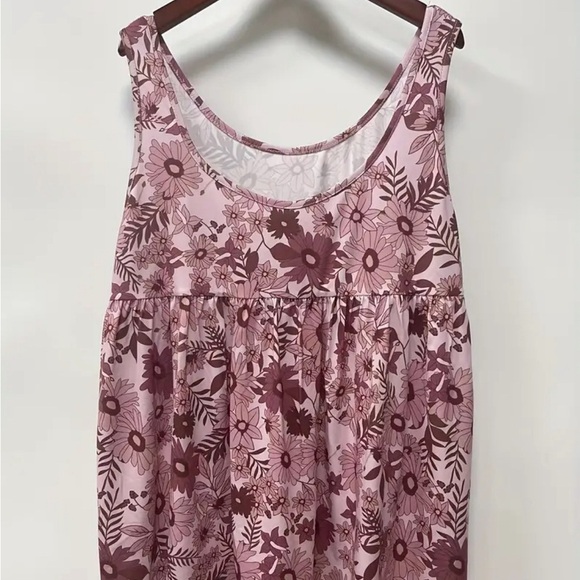 Plus Size Pink Floral Baby Doll Style Top - Picture 5 of 12